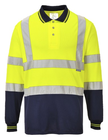 P-S279-Polo bicolore à manches longues (S279)